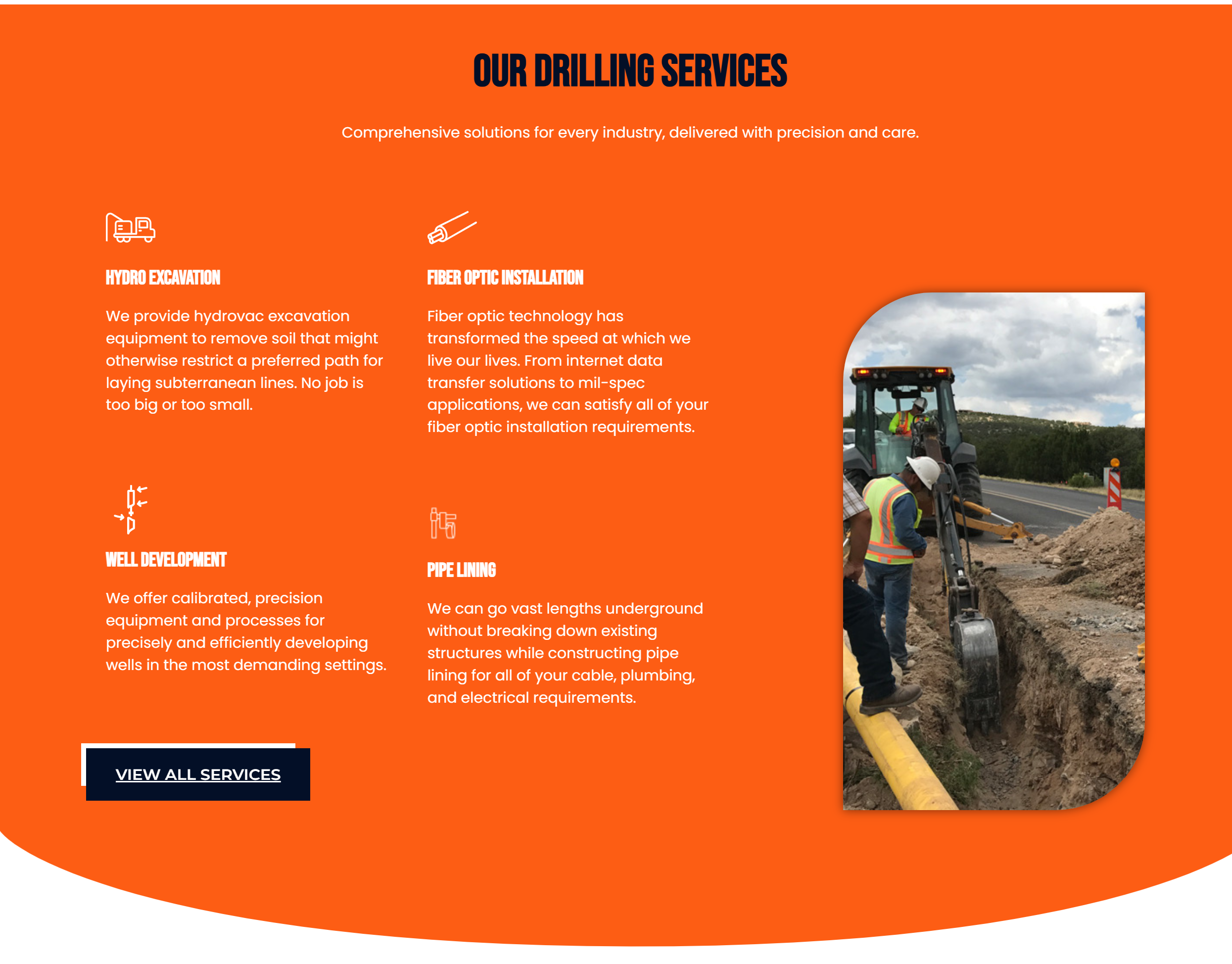 Precise Boring website design screenshot